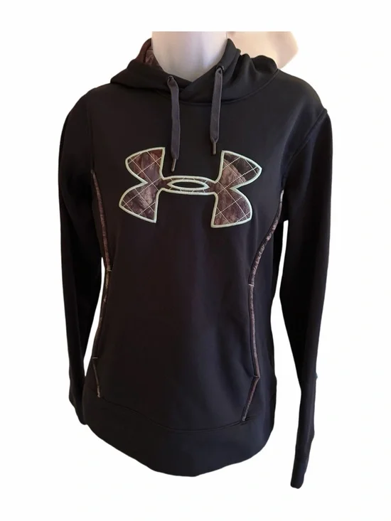 Under Armour Black Hoodie with Camo Logo and Panels EXCELLENT CONDITION - Picture 2 of 4